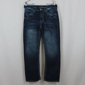 C J Blsck Men's Dark Blue Faded Wash Worn Look Jeans Sz. 30/32
